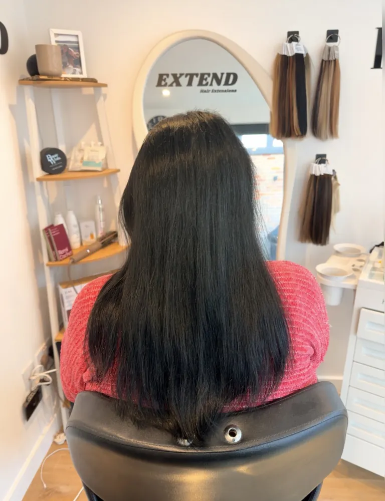 Before: shoulder-length black hair